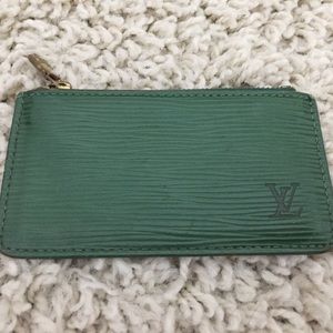 LOUIS VUITTON Green Epi Coin Pouch Purse GUC